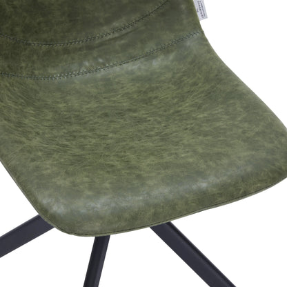 Markley Swivel Leather Dining Side Chair with Durable Iron Legs Set of 4 - Elax Furniture