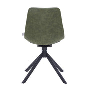 Markley Modern Leather Swival Dining Chair With Metal Legs - Elax Furniture