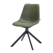 Markley Modern Leather Swival Dining Chair With Metal Legs - Elax Furniture