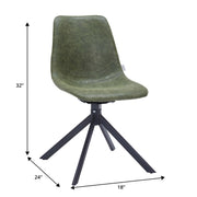 Markley Modern Leather Swival Dining Chair With Metal Legs - Elax Furniture