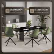 Markley Modern Leather Swival Dining Chair With Metal Legs - Elax Furniture