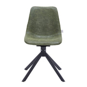 Markley Modern Leather Swival Dining Chair With Metal Legs - Elax Furniture