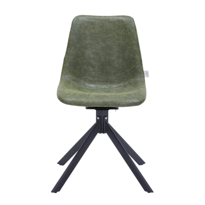 Markley Modern Leather Swival Dining Chair With Metal Legs - Elax Furniture