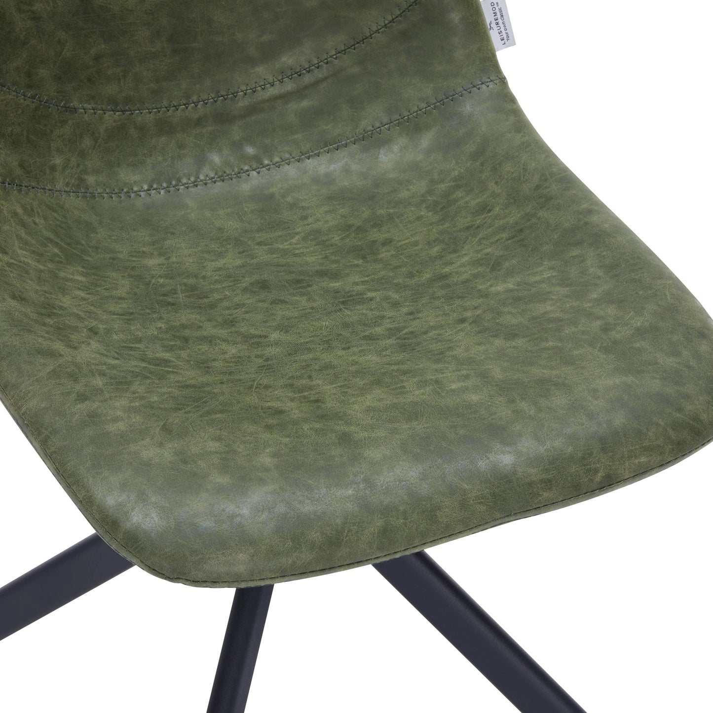 Markley Modern Leather Swival Dining Chair With Metal Legs - Elax Furniture