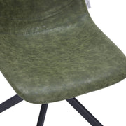 Markley Modern Leather Swival Dining Chair With Metal Legs - Elax Furniture