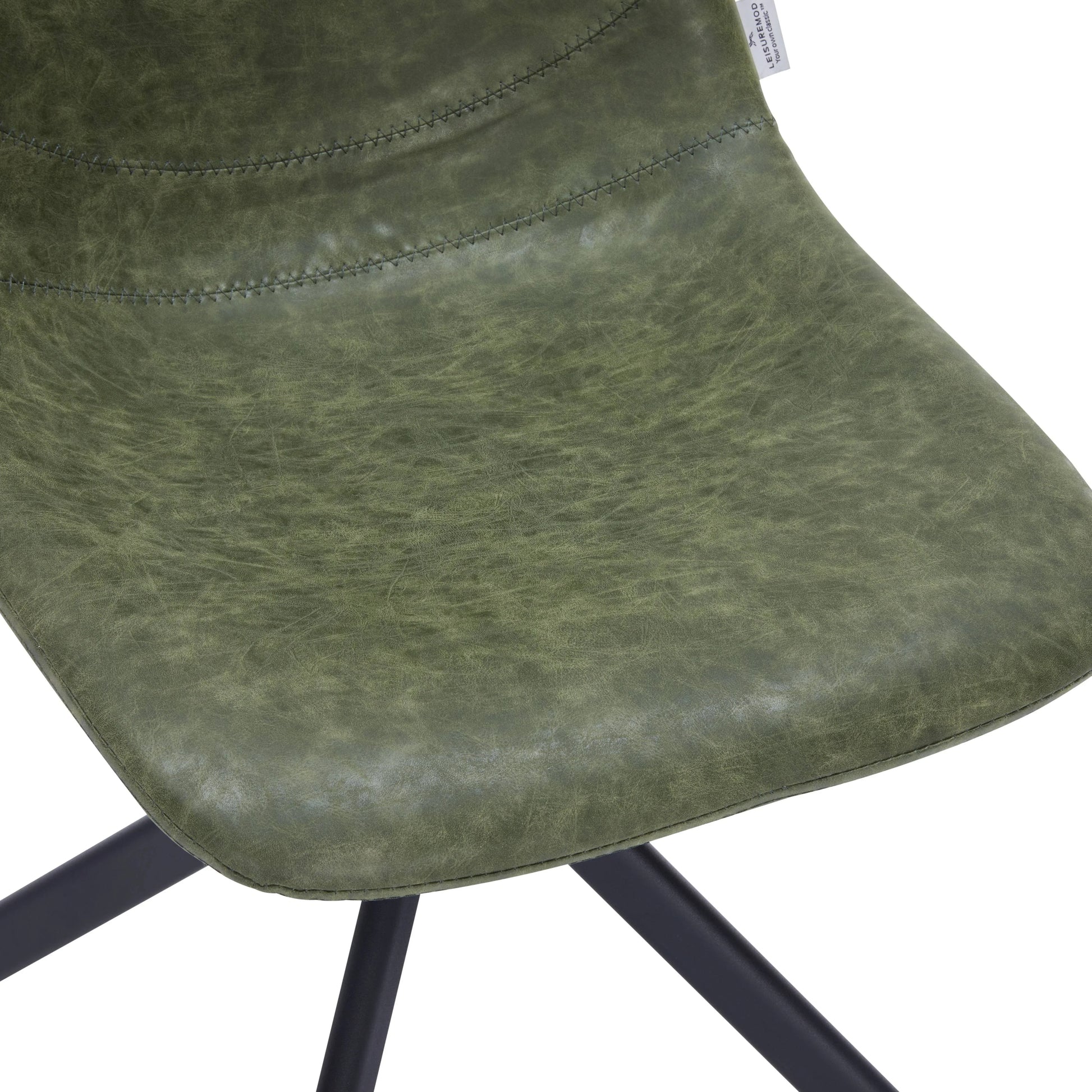 Markley Modern Leather Swival Dining Chair With Metal Legs - Elax Furniture