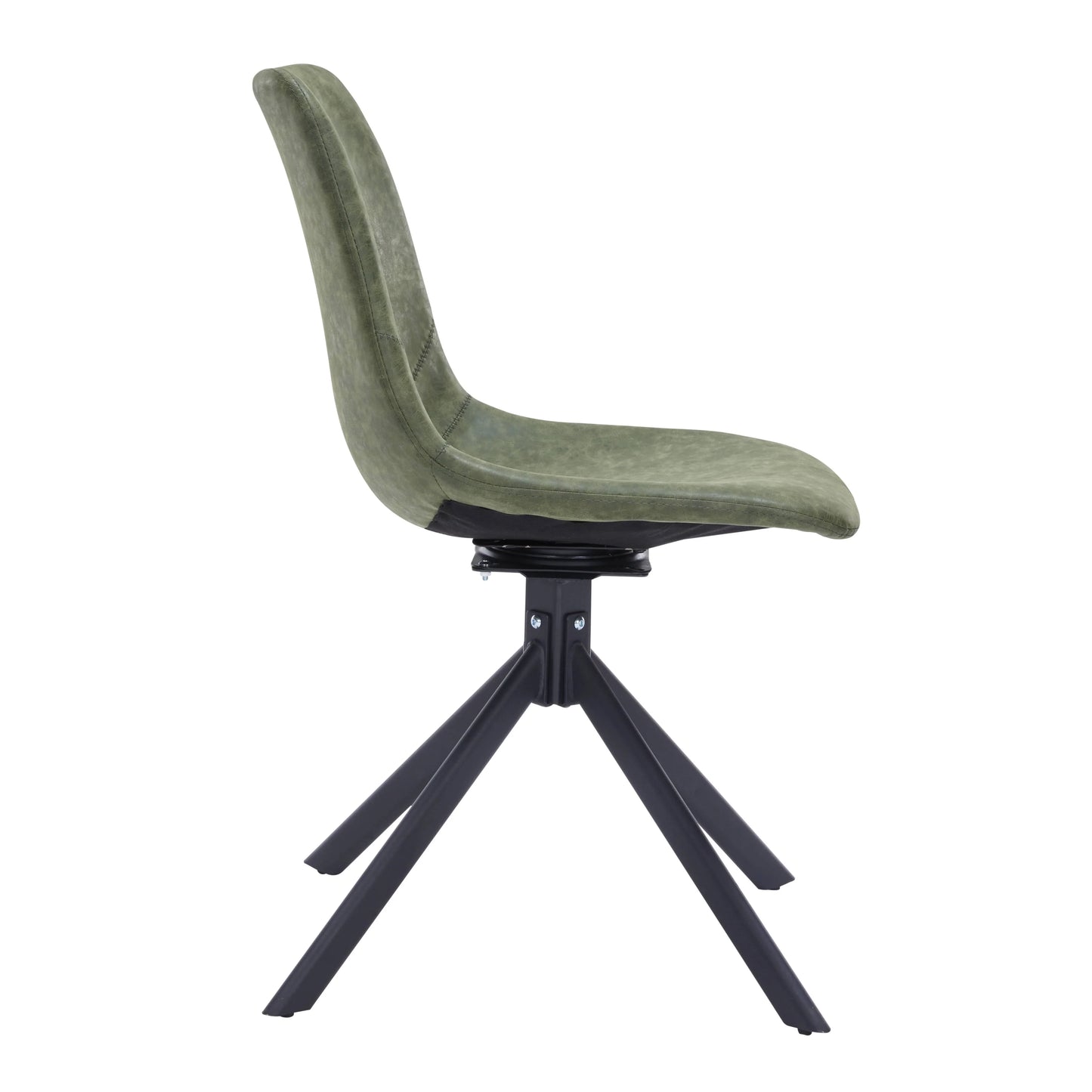 Markley Modern Leather Swival Dining Chair With Metal Legs - Elax Furniture