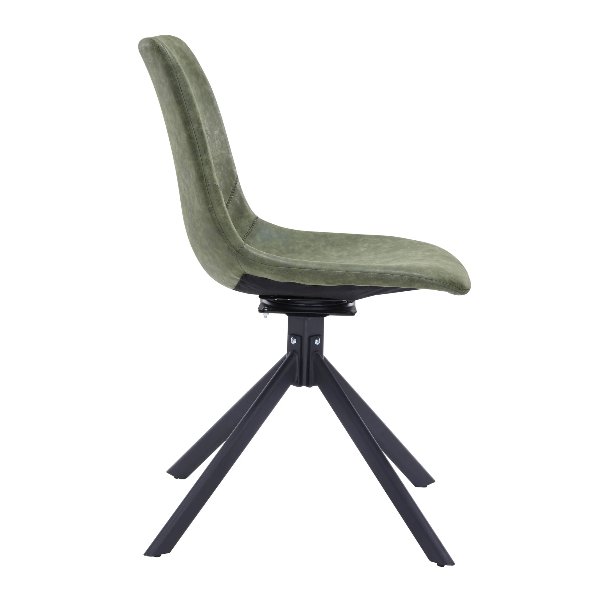 Markley Modern Leather Swival Dining Chair With Metal Legs - Elax Furniture