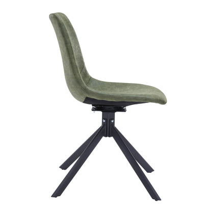 Markley Modern Leather Swival Dining Chair With Metal Legs - Elax Furniture