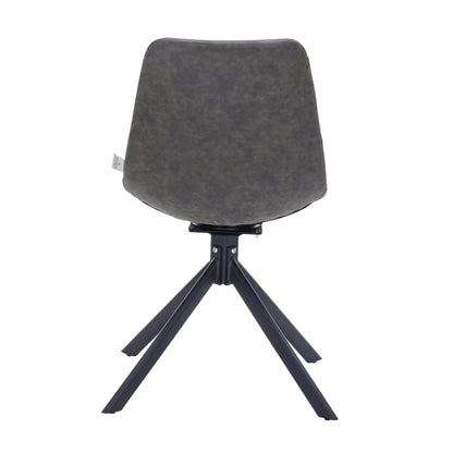 Markley Swivel Leather Dining Side Chair with Durable Iron Legs Set of 2 - Elax Furniture