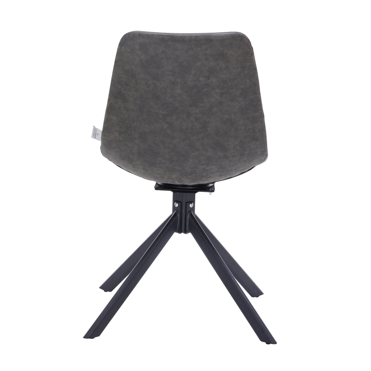Markley Modern Leather Swival Dining Chair With Metal Legs - Elax Furniture