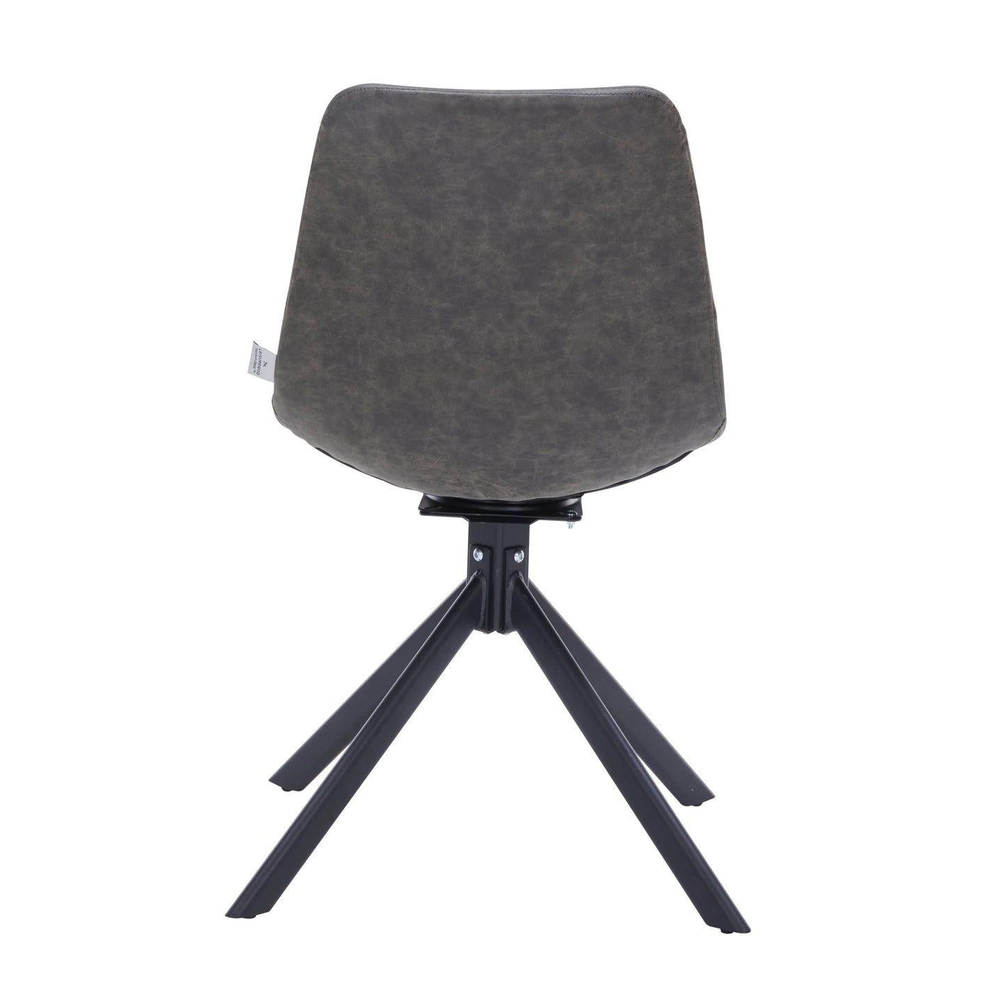 Markley Modern Leather Swival Dining Chair With Metal Legs - Elax Furniture