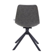 Markley Modern Leather Swival Dining Chair With Metal Legs - Elax Furniture