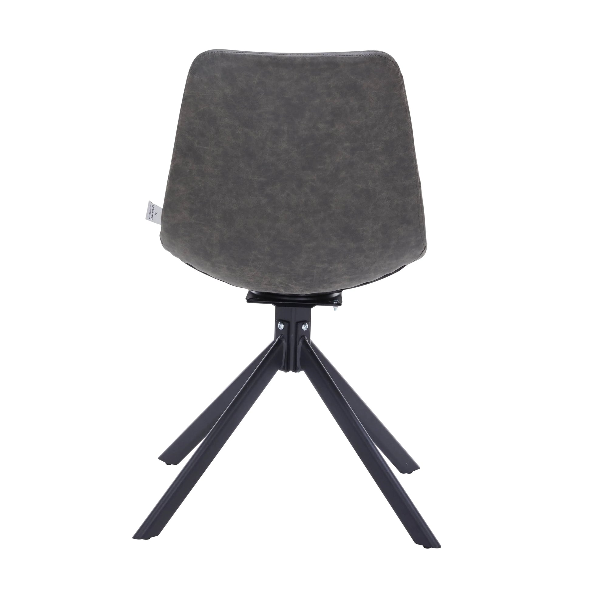 Markley Modern Leather Swival Dining Chair With Metal Legs - Elax Furniture