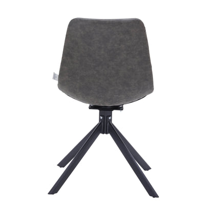 Markley Modern Leather Swival Dining Chair With Metal Legs - Elax Furniture