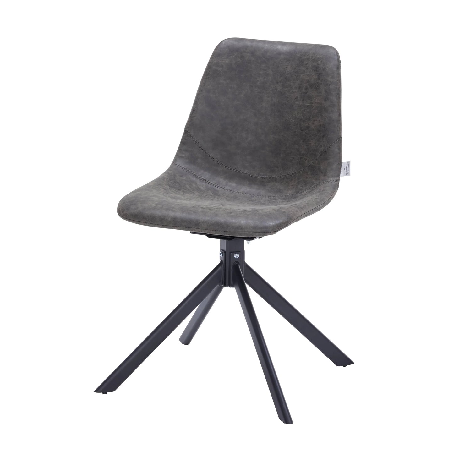 Markley Modern Leather Swival Dining Chair With Metal Legs - Elax Furniture