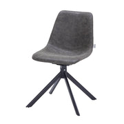 Markley Modern Leather Swival Dining Chair With Metal Legs - Elax Furniture