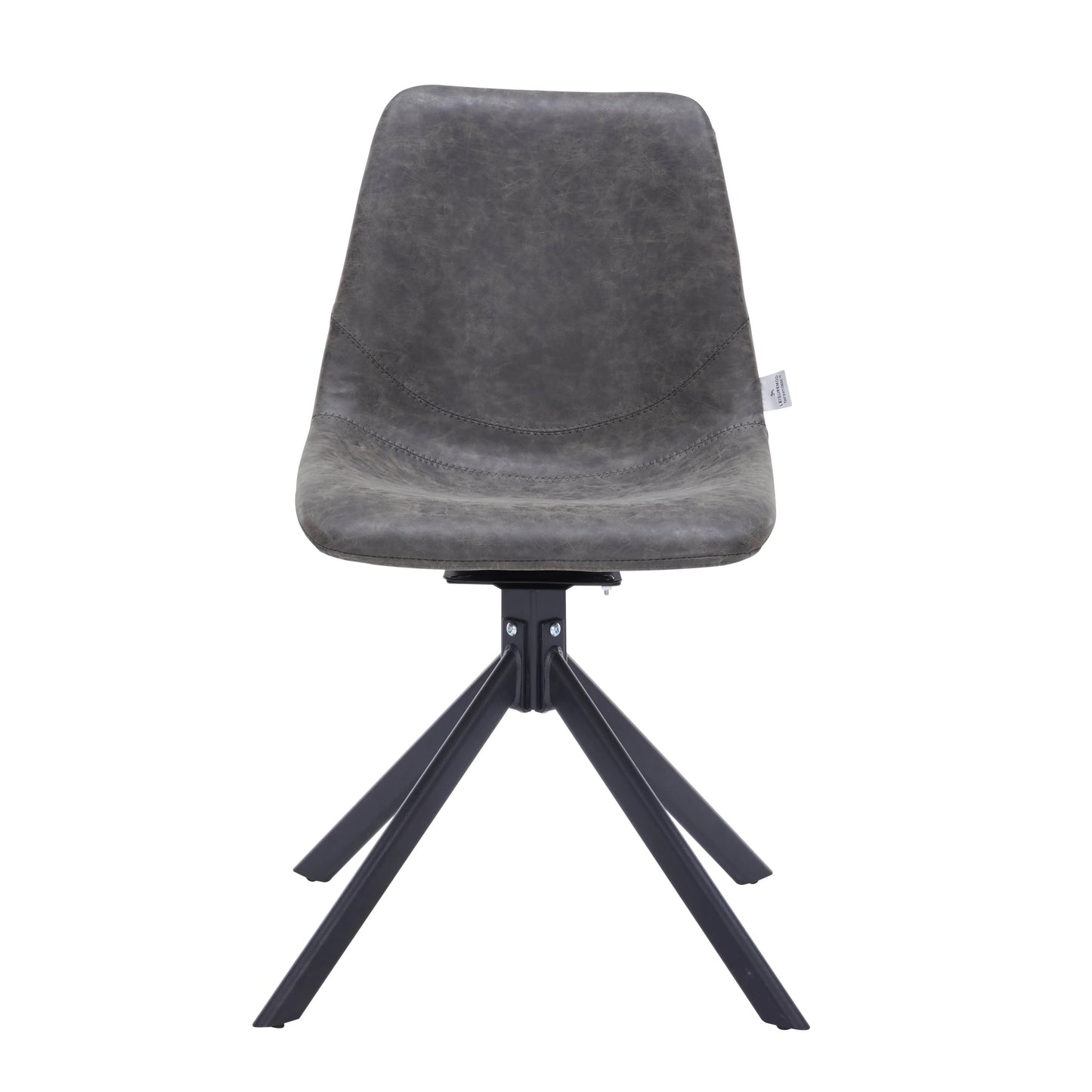 Markley Modern Leather Swival Dining Chair With Metal Legs - Elax Furniture