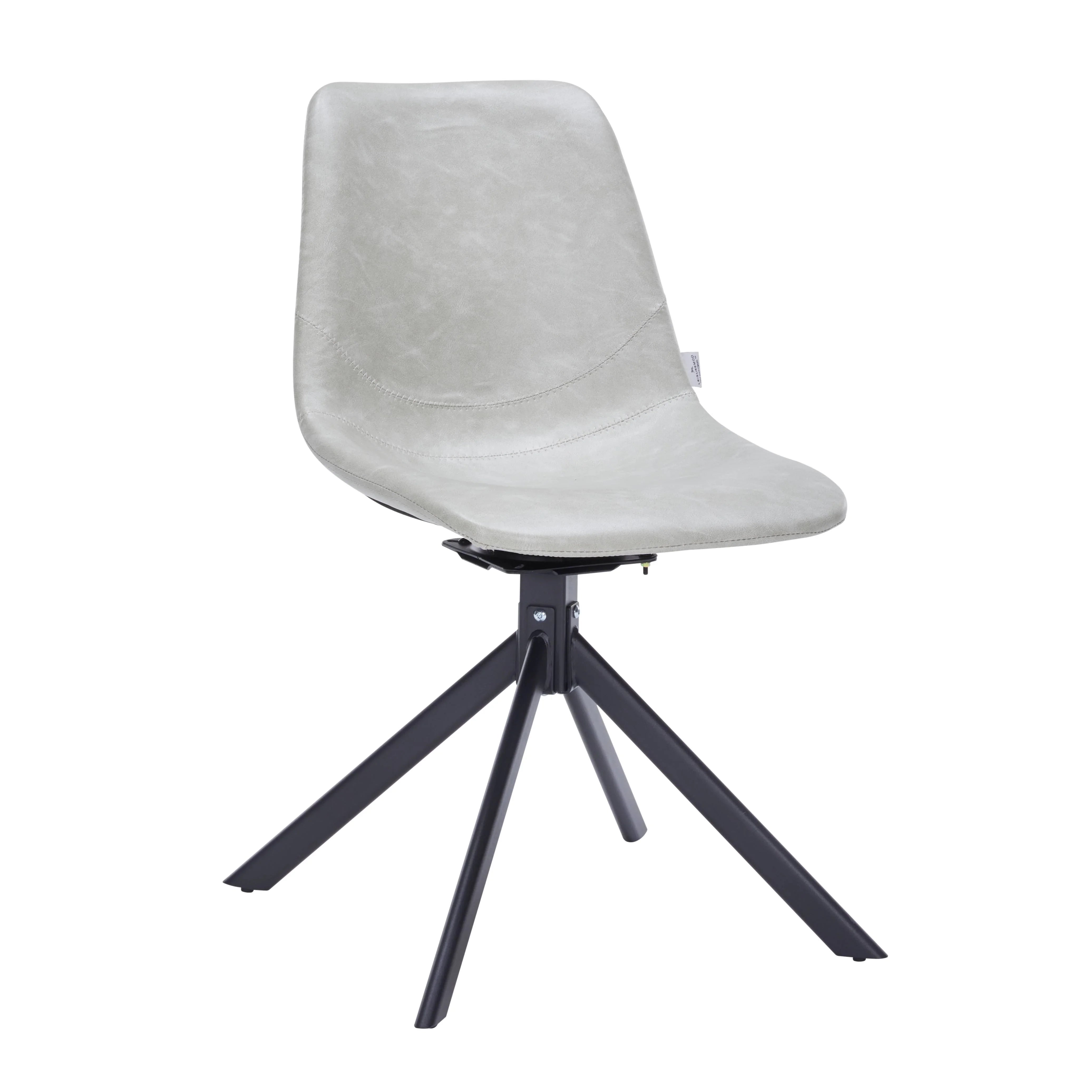 Markley Modern Leather Swival Dining Chair With Metal Legs - Elax Furniture