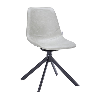 Markley Modern Leather Swival Dining Chair With Metal Legs - Elax Furniture