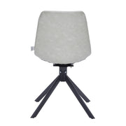Markley Modern Leather Swival Dining Chair With Metal Legs - Elax Furniture