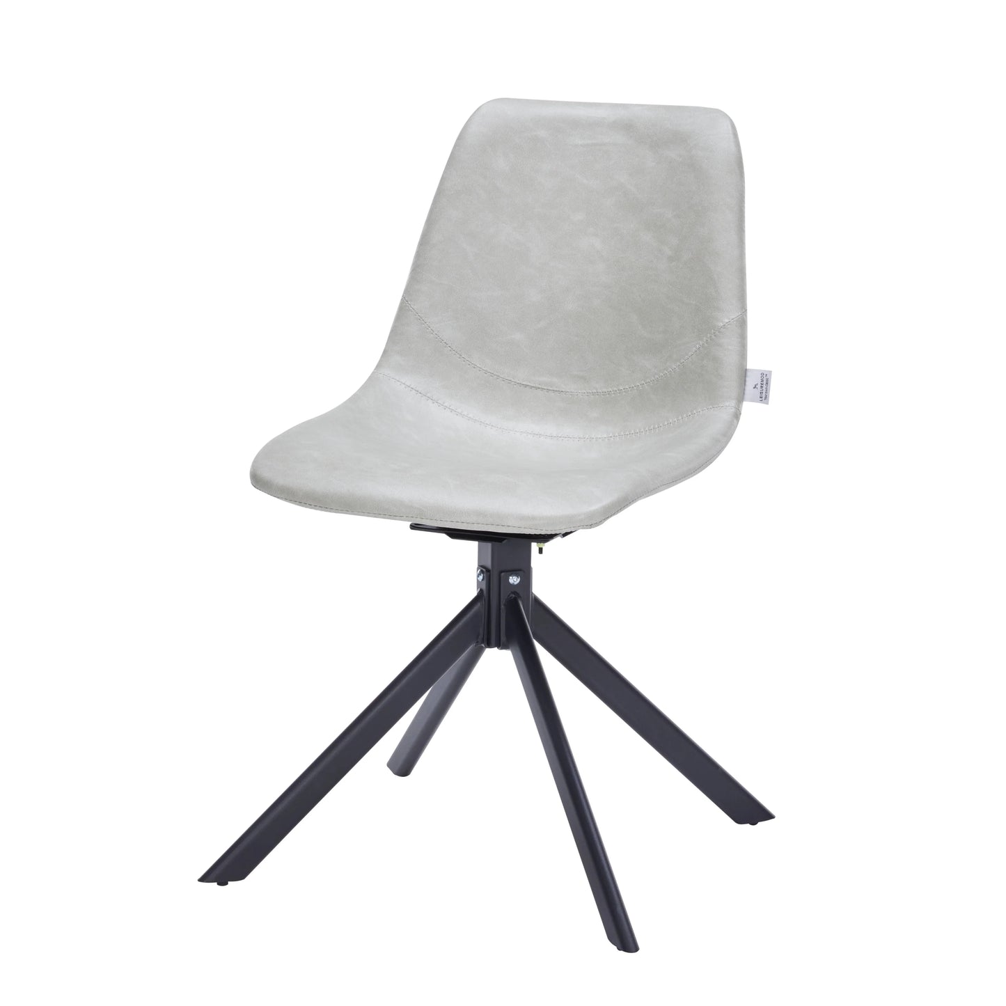 Markley Modern Leather Swival Dining Chair With Metal Legs - Elax Furniture