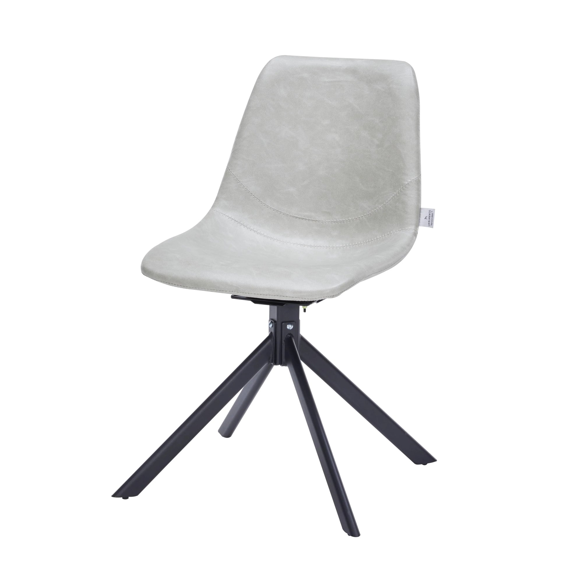 Markley Modern Leather Swival Dining Chair With Metal Legs - Elax Furniture