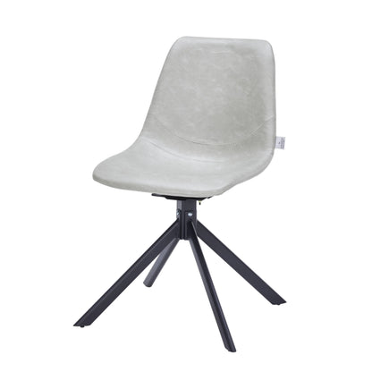 Markley Modern Leather Swival Dining Chair With Metal Legs - Elax Furniture
