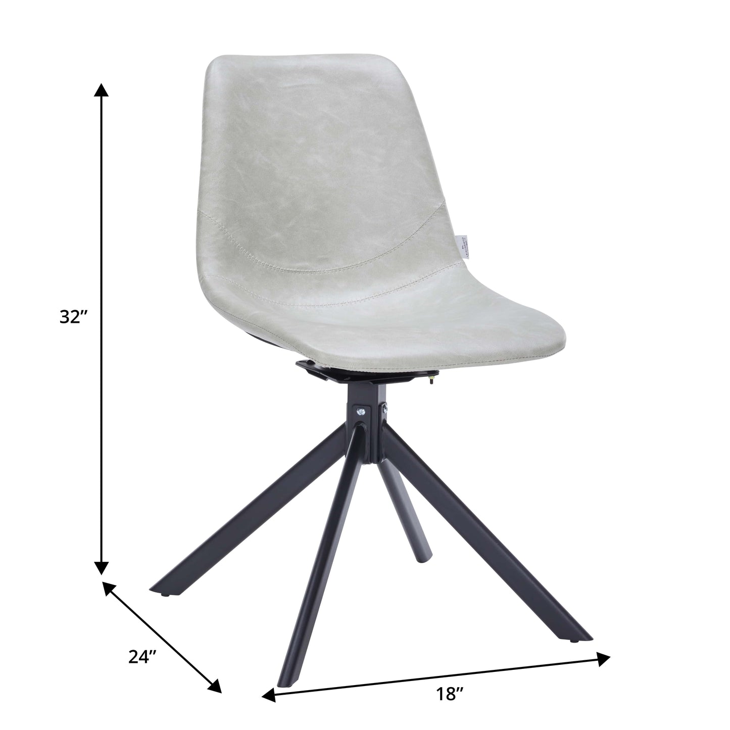 Markley Modern Leather Swival Dining Chair With Metal Legs - Elax Furniture