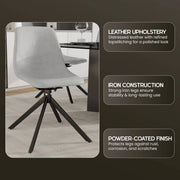 Markley Modern Leather Swival Dining Chair With Metal Legs - Elax Furniture