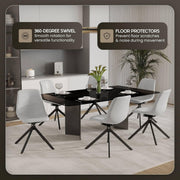 Markley Modern Leather Swival Dining Chair With Metal Legs - Elax Furniture