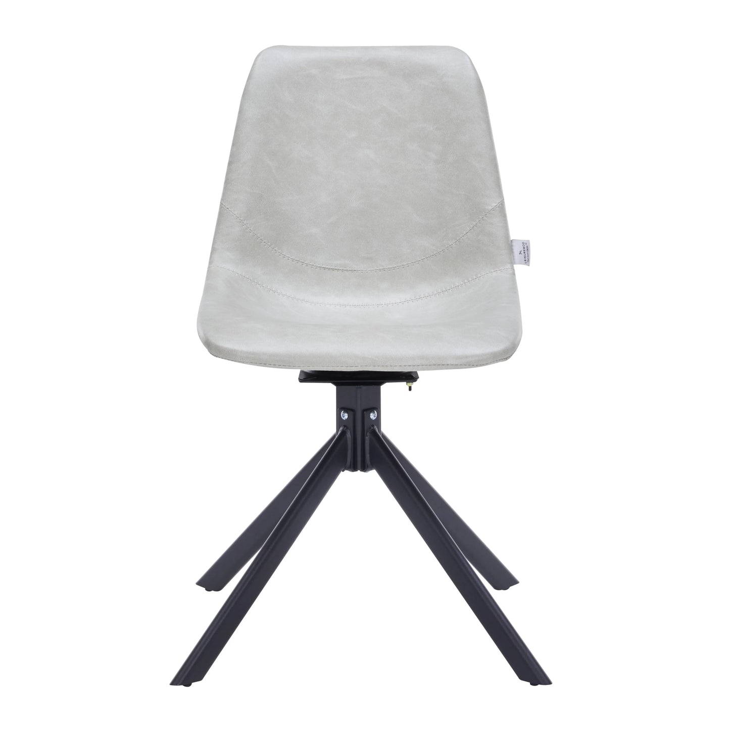 Markley Modern Leather Swival Dining Chair With Metal Legs - Elax Furniture