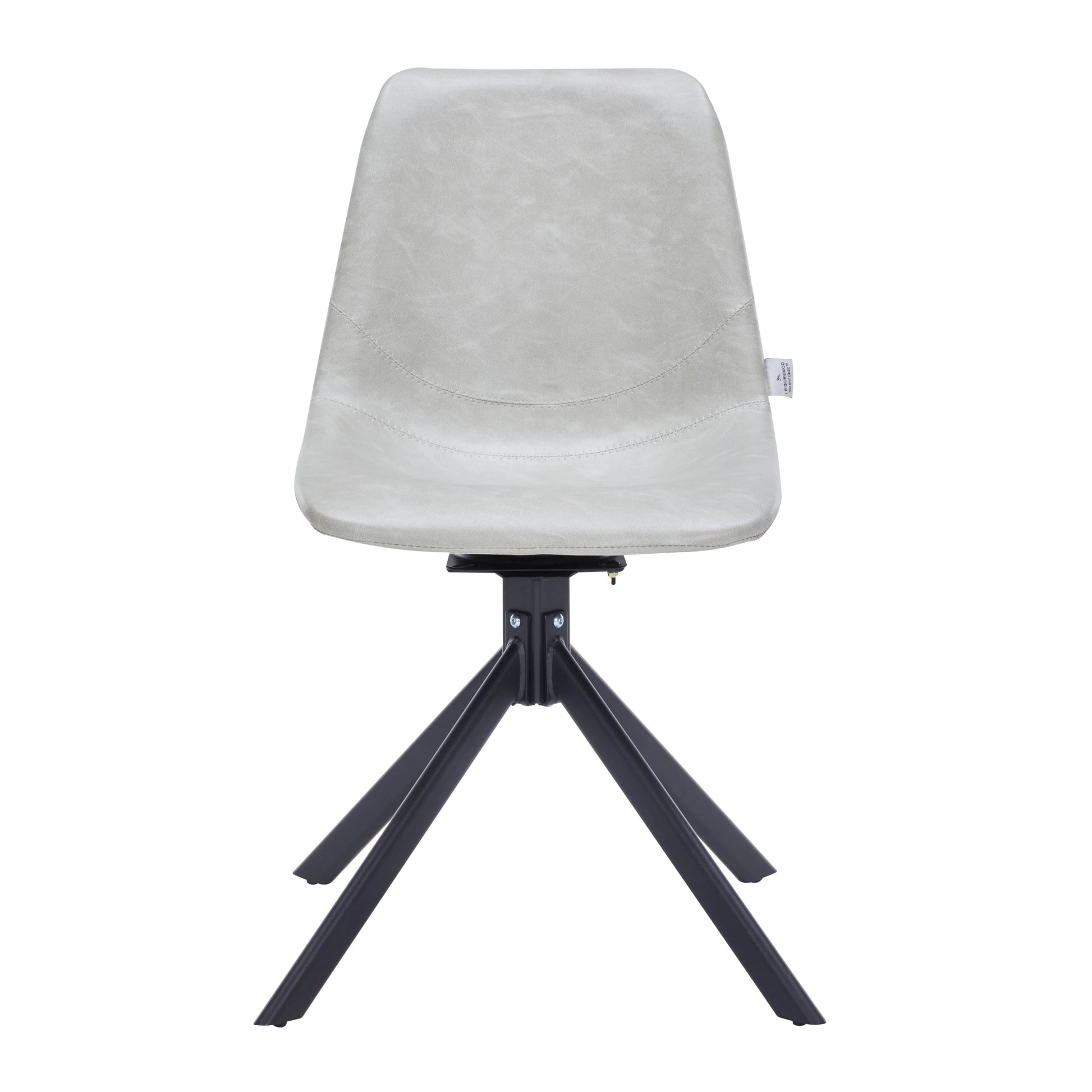 Markley Modern Leather Swival Dining Chair With Metal Legs - Elax Furniture