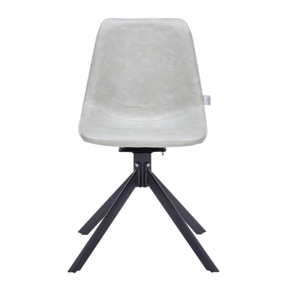 Markley Modern Leather Swival Dining Chair With Metal Legs - Elax Furniture