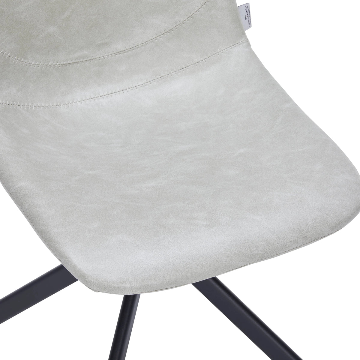 Markley Modern Leather Swival Dining Chair With Metal Legs - Elax Furniture