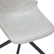 Markley Modern Leather Swival Dining Chair With Metal Legs - Elax Furniture