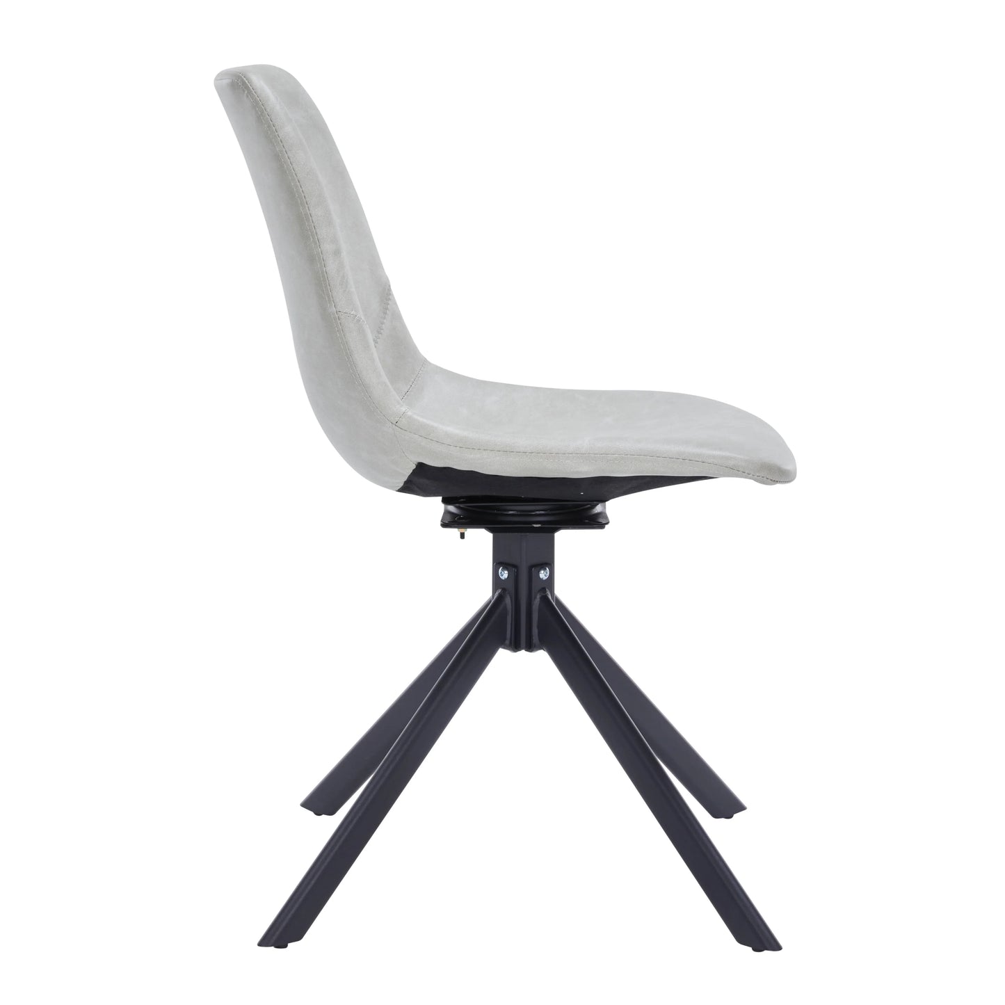 Markley Modern Leather Swival Dining Chair With Metal Legs - Elax Furniture