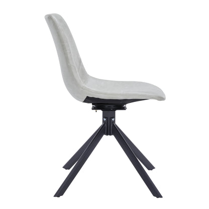 Markley Modern Leather Swival Dining Chair With Metal Legs - Elax Furniture