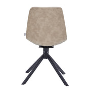 Markley Modern Leather Swival Dining Chair With Metal Legs - Elax Furniture
