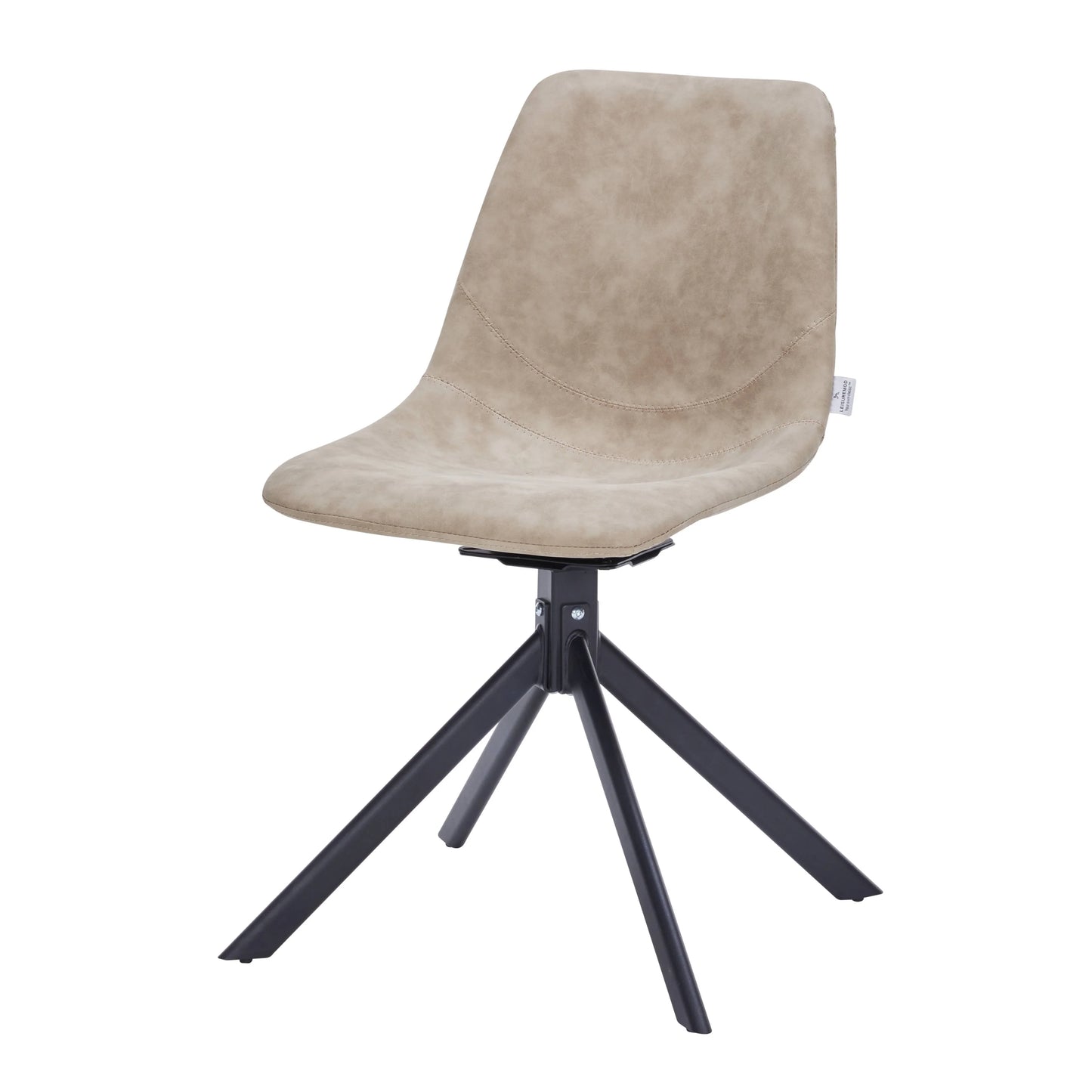 Markley Modern Leather Swival Dining Chair With Metal Legs - Elax Furniture