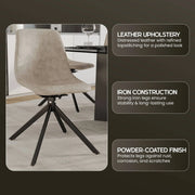 Markley Modern Leather Swival Dining Chair With Metal Legs - Elax Furniture