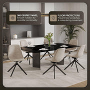 Markley Modern Leather Swival Dining Chair With Metal Legs - Elax Furniture
