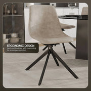 Markley Modern Leather Swival Dining Chair With Metal Legs - Elax Furniture