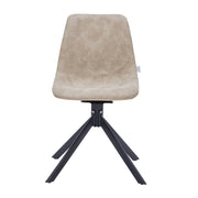 Markley Modern Leather Swival Dining Chair With Metal Legs - Elax Furniture