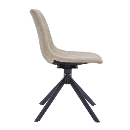 Markley Modern Leather Swival Dining Chair With Metal Legs - Elax Furniture