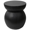 Mander Fiberstone Side Table with Ribbed Hourglass Design for Indoor and Outdoor
