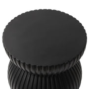 Mander Fiberstone Side Table with Ribbed Hourglass Design for Indoor and Outdoor - Elax Furniture