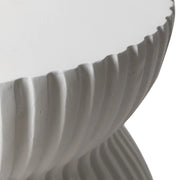 Mander Fiberstone Side Table with Ribbed Hourglass Design for Indoor and Outdoor - Elax Furniture