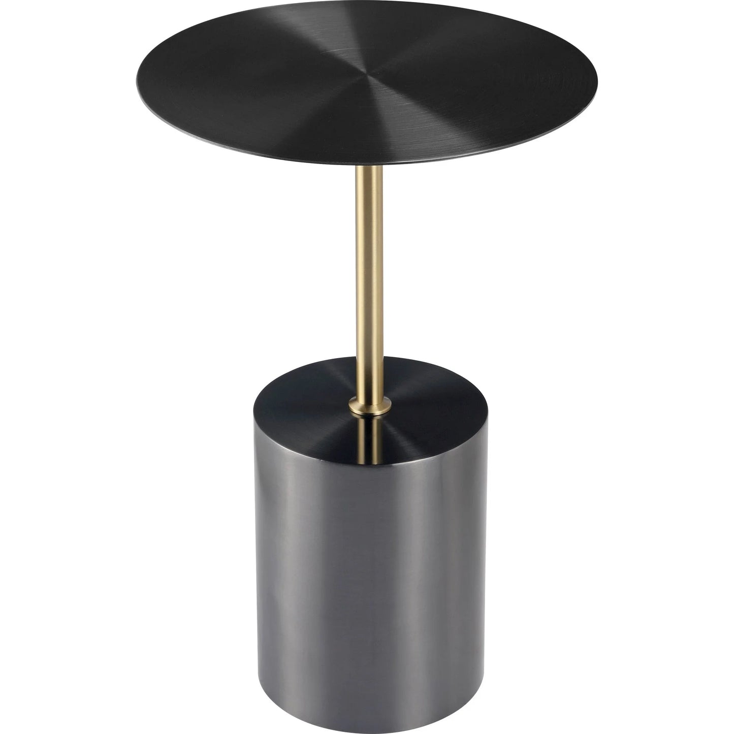 Malta Round Side Table Modern Accent End Table with Stainless Steel Pedestal Base - Elax Furniture