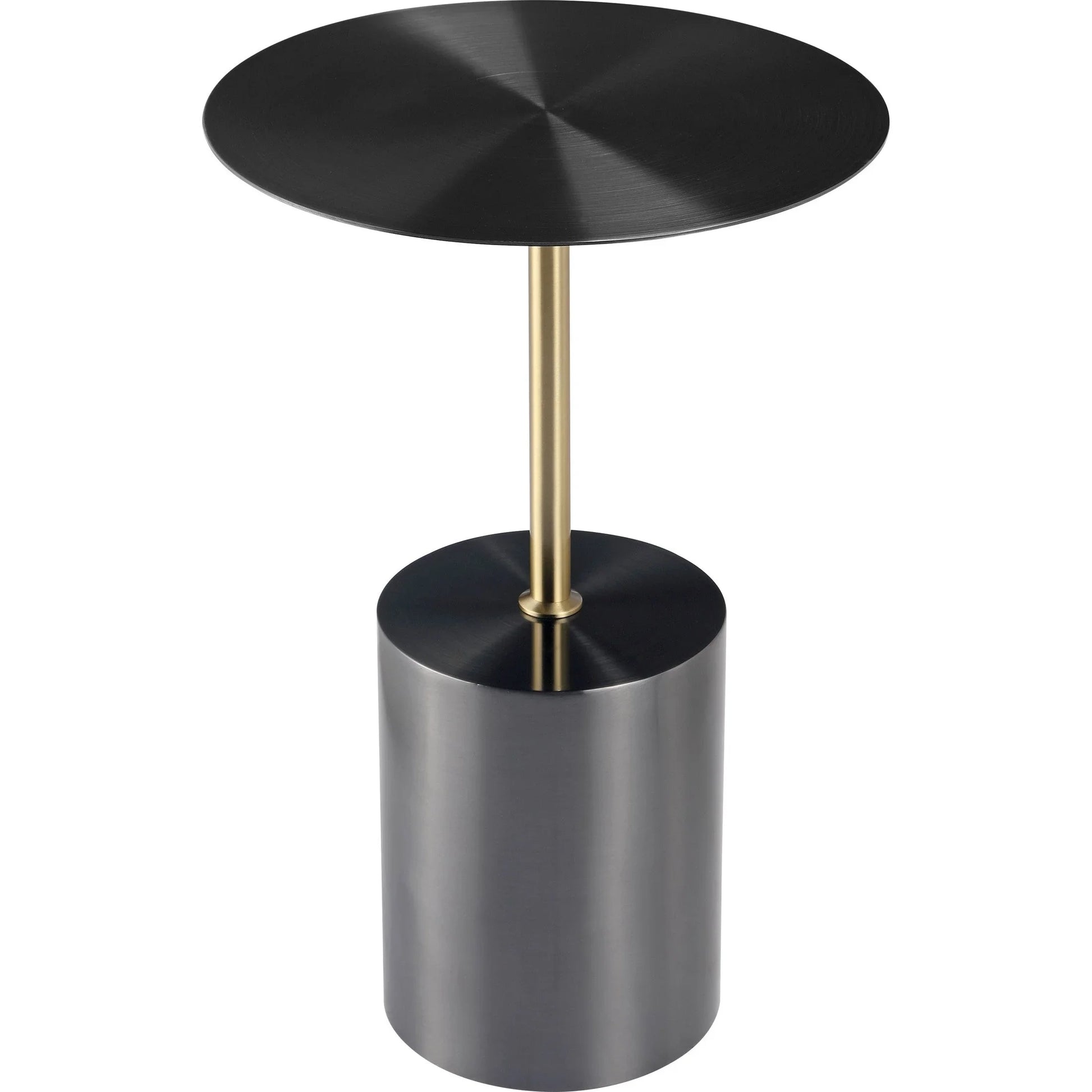 Malta Round Side Table Modern Accent End Table with Stainless Steel Pedestal Base - Elax Furniture